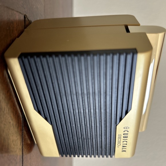 SEIKO CUBICTALK Vintage Alarm Clock Gold Black Retro NOS Papers - Picture 10 of 11
